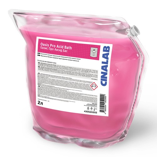 ECOLAB Средство кислотное моющее для ванных комнат OASIS PRO ACID BATH, 2*2л