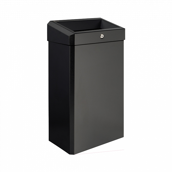 Корзина для мусора с конусным отверстием металлическая "MERIDA STELLA R" (BLACK) 27 л