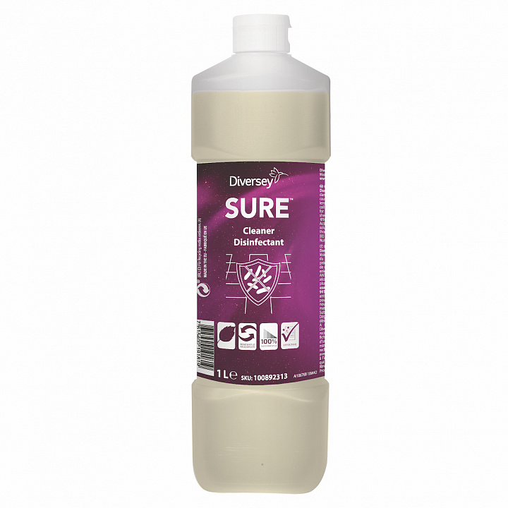 SURE Cleaner Disinfectant / Средство дезинфицирующее с моющим эффектом, 1л (6 шт.)