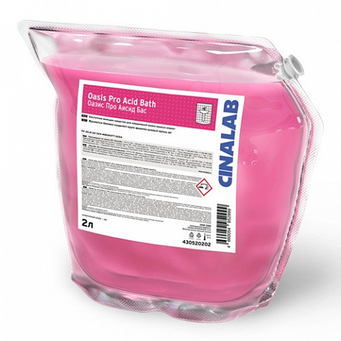 ECOLAB Средство кислотное моющее для ванных комнат OASIS PRO ACID BATH, 2*2л