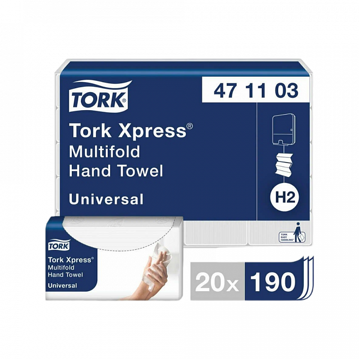 ТОРК Xpress листовые полотенца Multifold 190 л 2сл (20шт/кор)